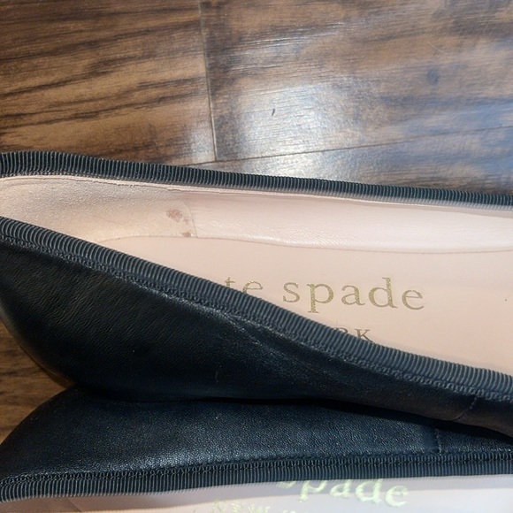 One day only! EUC KATE SPADE NEW YORK Honey Ballet Flats Bows Black Leather 9 - Picture 9 of 16